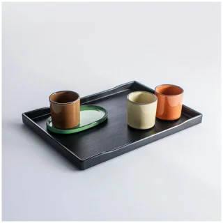 Taca ZEN z melaminy 38,1 x 28,8 x 2,5 cm czarna / VERLO