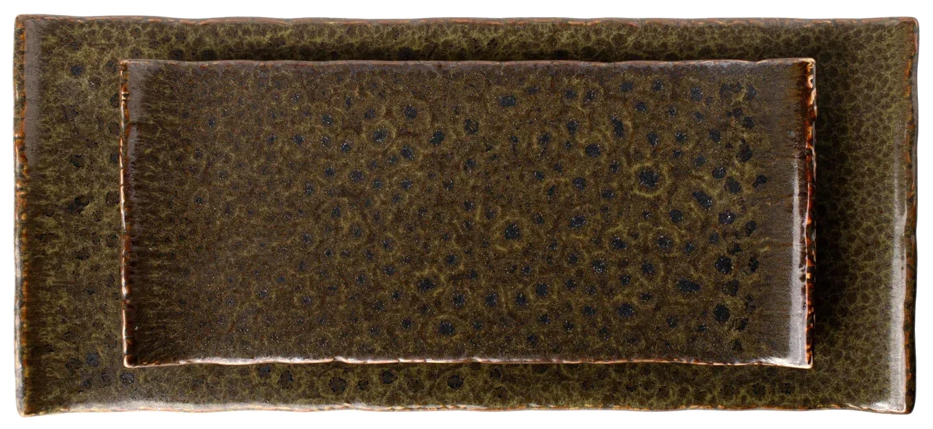 VERLO Talerz prostokątny ALGA 34x15 cm zielony