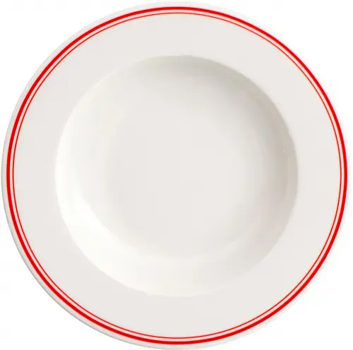 VERLO Talerz głęboki FORTE RIVO czerwone paski 26 cm