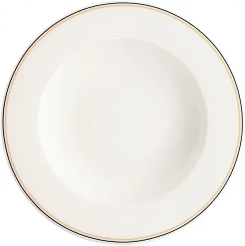 VERLO Talerz głęboki FORTE LINO czarno-beżowe paski 26 cm