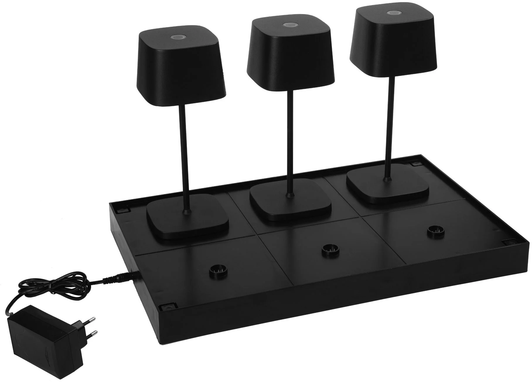 VERLO Baza ładująca do lamp 6 gniazd czarna