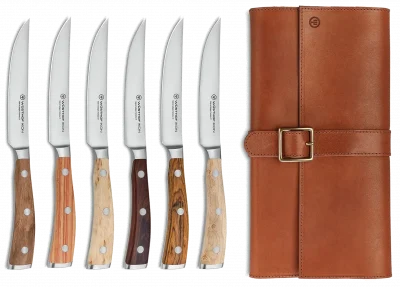 IKON Zestaw 6 noży stekowch 12 cm w torbie skórzanej / WÜSTHOF