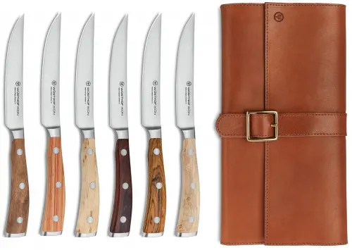 IKON Zestaw 6 noży stekowch 12 cm w torbie skórzanej / WÜSTHOF