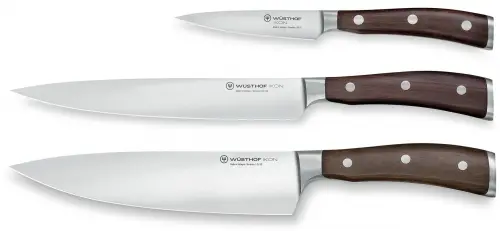 IKON Zestaw - Nóż szefa 20 cm, kuchenny 20 cm i do warzyw 9 cm / WÜSTHOF