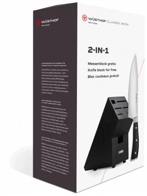 CLASSIC IKON 2 in 1 - Blok ciemny + noż 20 cm / WÜSTHOF