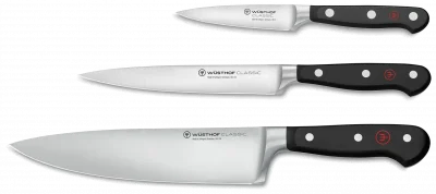 CLASSIC Zestaw - Nóż szefa 20 cm , kuchenny 16 cm i do warzyw 9 cm / WÜSTHOF