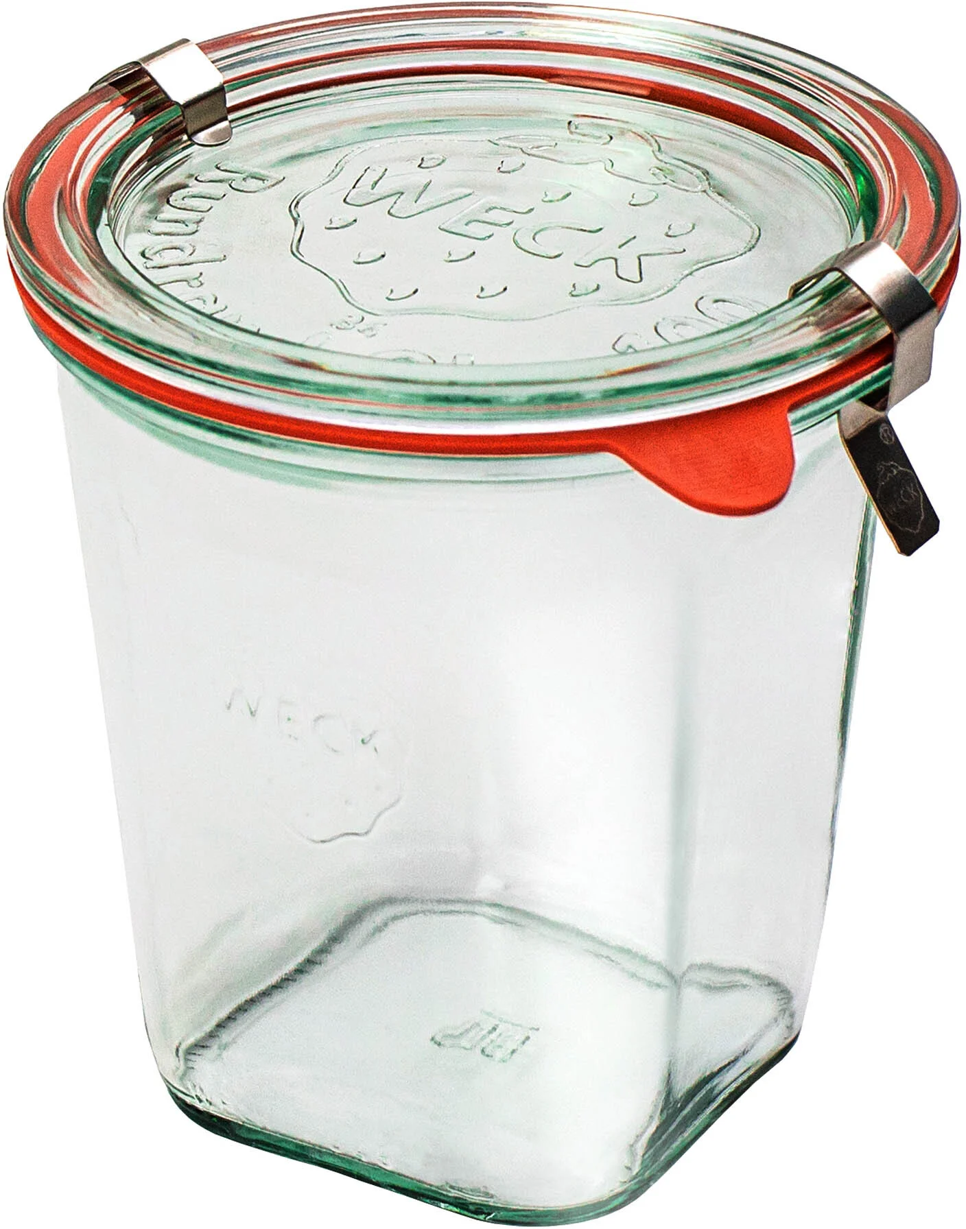 Słoik QUADRO z pokrywą, uszczelką i 2 zapinkami 545 ml op.6 szt. / WECK