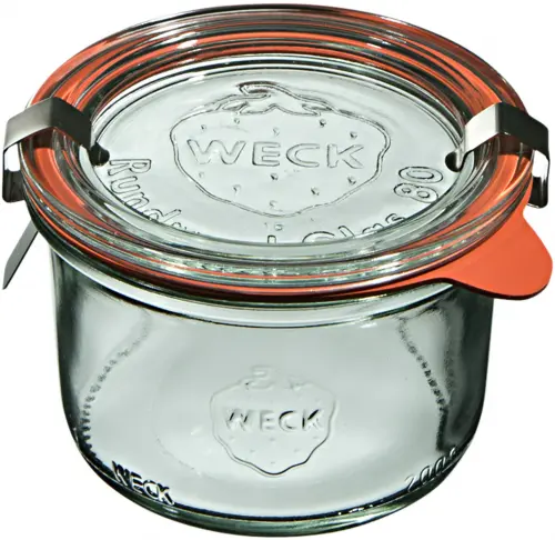 Mini słoik STURZ z pokrywką, uszczelką i 2 zapinkami 200 ml op. 12 szt. / WECK