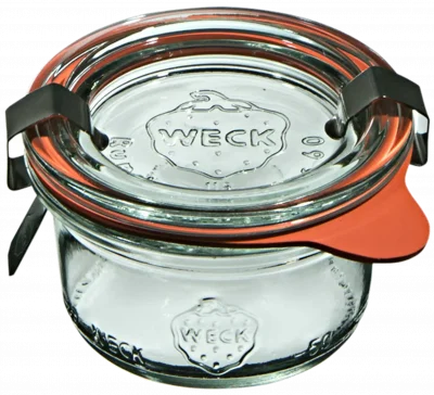 Mini słoik MINI-STURZ z pokrywką, uszczelką i 2 zapinkami 50 ml op. 12 szt. / WECK