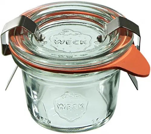 Mini słoik MINI-STURZ z pokrywką, uszczelką i 2 zapinkami 35 ml op. 12 szt. / WECK