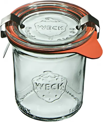 Mini słoik MINI-STURZ z pokrywką, uszczelką i 2 zapinkami 140 ml op. 12 szt. / WECK