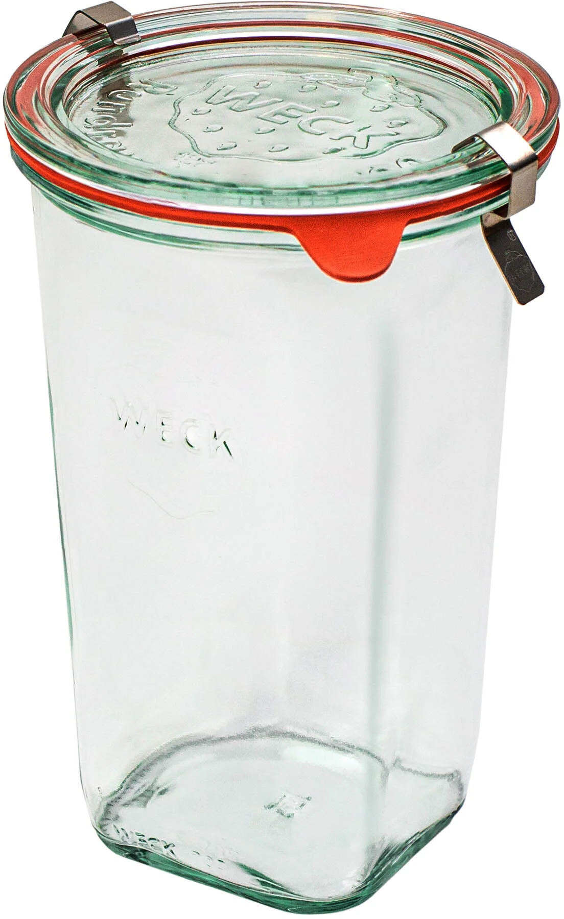 Słoik QUADRO z pokrywą, uszczelką i 2 zapinkami 795 ml op.6 szt. / WECK
