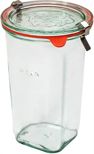 Słoik QUADRO z pokrywą, uszczelką i 2 zapinkami 795 ml op.6 szt. / WECK